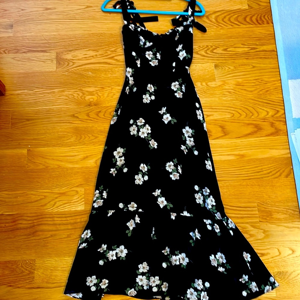Reformation floral black maxi dress